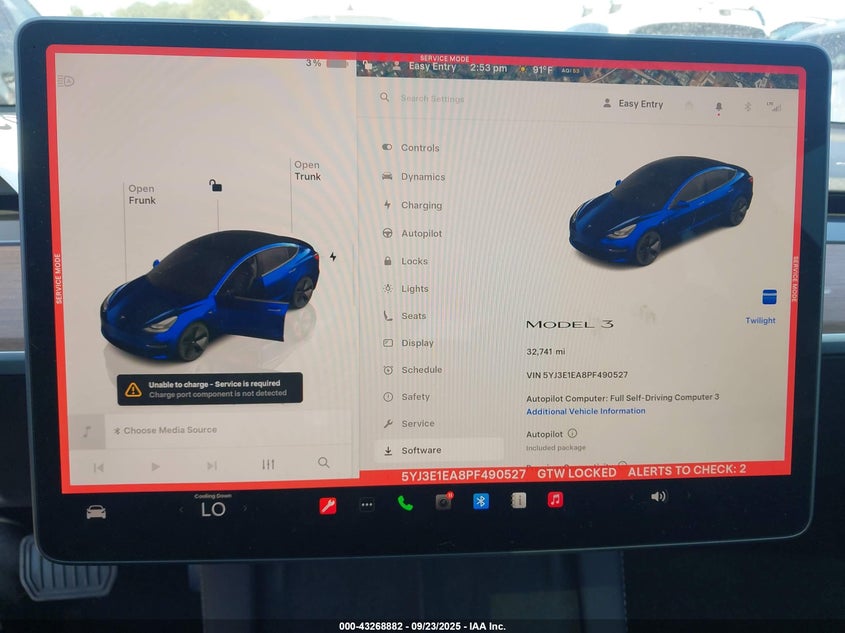 2023 Tesla Model 3 Rear-Wheel Drive VIN: 5YJ3E1EA8PF490527 Lot: 43268882