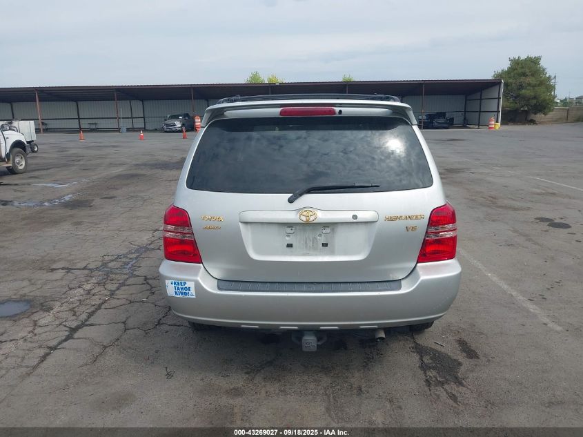 2001 Toyota Highlander V6 VIN: JTEHF21A210031686 Lot: 43269027