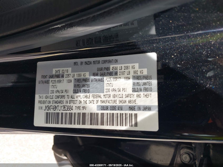 2018 MAZDA CX-5 SPORT - JM3KFABM7J1353884