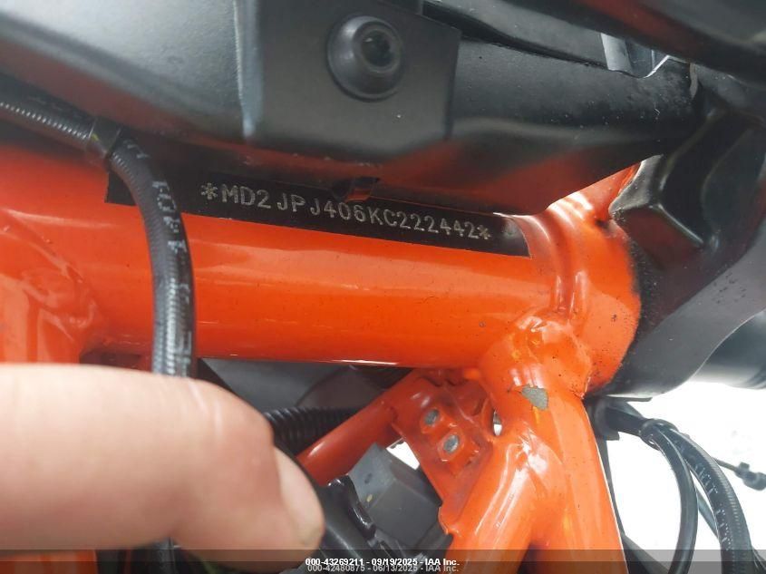 2019 Ktm 390 Duke VIN: MD2JPJ406KC222442 Lot: 43269211