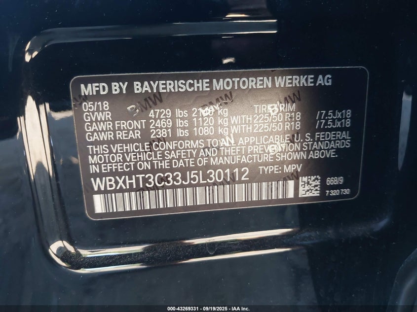 2018 BMW X1 XDRIVE28I - WBXHT3C33J5L30112