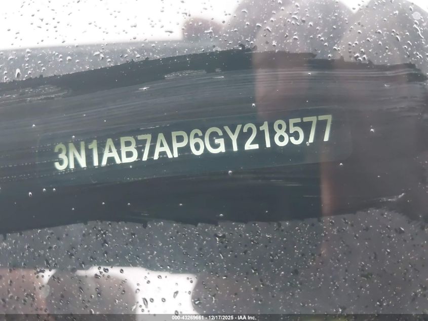 2016 Nissan Sentra Sr VIN: 3N1AB7AP6GY218577 Lot: 43269661