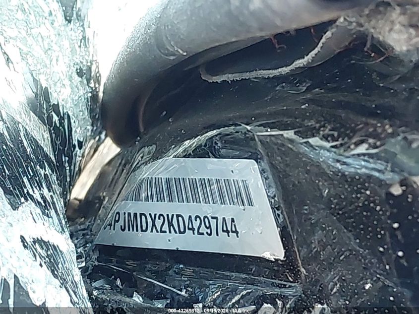 2019 Jeep Cherokee Limited 4X4 VIN: 1C4PJMDX2KD429744 Lot: 43269813