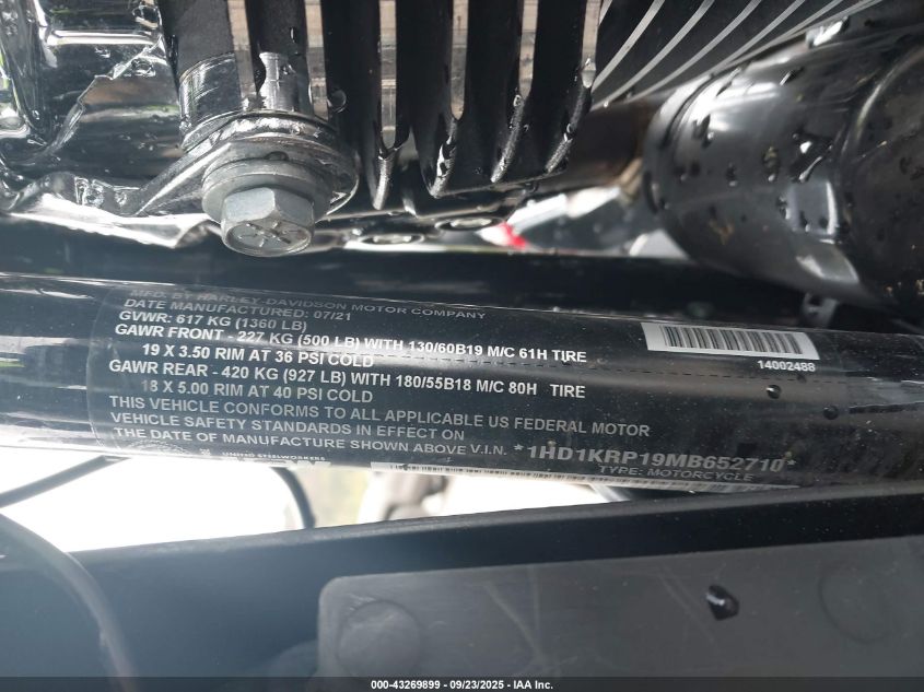 2021 Harley-Davidson Flhxs VIN: 1HD1KRP19MB652710 Lot: 43269899