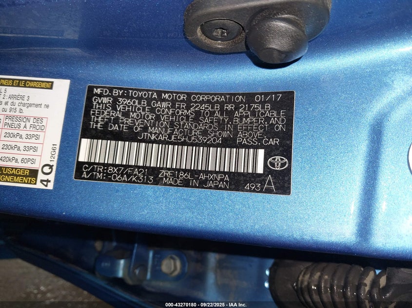 2017 TOYOTA COROLLA IM - JTNKARJE5HJ539204