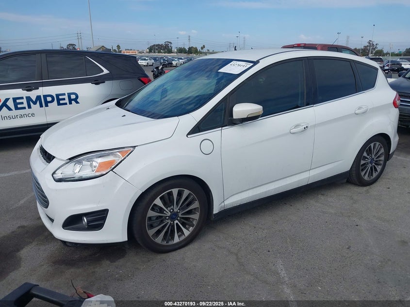 2017 Ford C-max 2.0 Energi Titanium White Lot 111043270193 Vin 1FADP5FU9HL108024