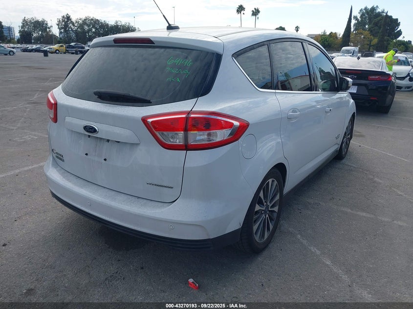 2017 Ford C-max 2.0 Energi Titanium White Lot 111043270193 Vin 1FADP5FU9HL108024