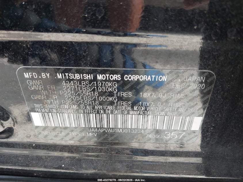 2021 MITSUBISHI OUTLANDER SPORT 2.0 SE 2WD · Фото 9