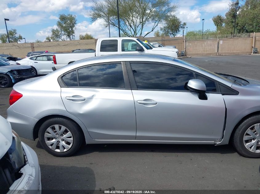 2012 Honda Civic Lx VIN: 19XFB2F54CE354070 Lot: 43270342