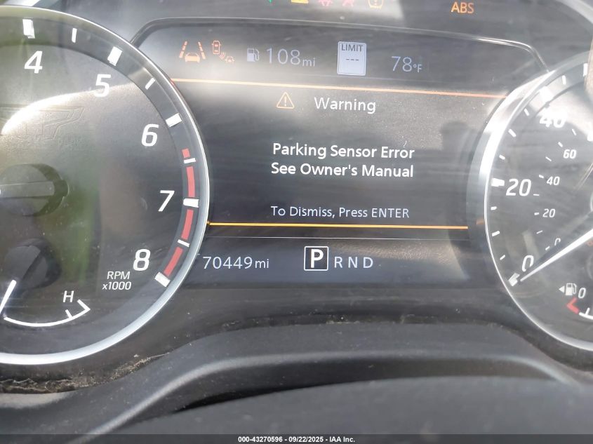 2021 Nissan Titan Sv 4X2 VIN: 1N6AA1EF0MN521116 Lot: 43270596