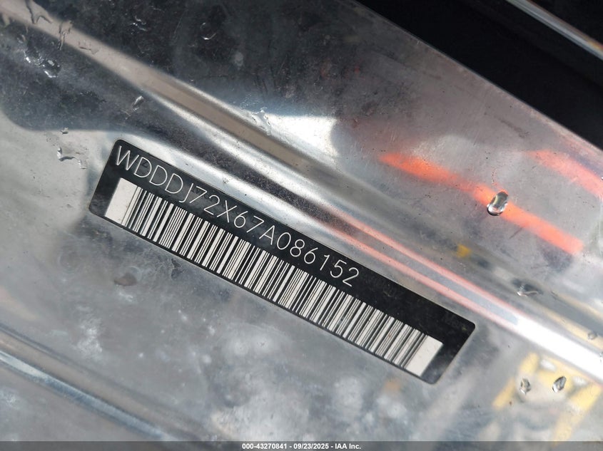 2007 Mercedes-Benz Cls 550 VIN: WDDDJ72X67A086152 Lot: 43270841