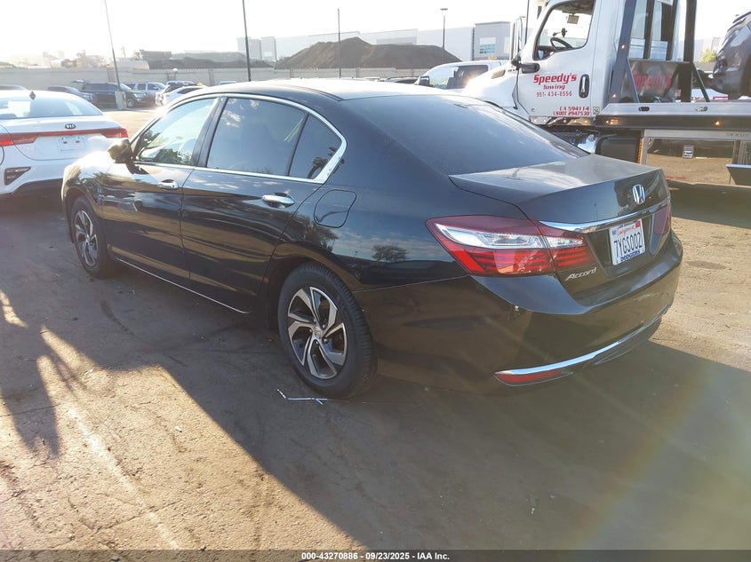 2017 Honda Accord 2.4 Lx Black Lot 111043270886 Vin 1HGCR2F39HA190873