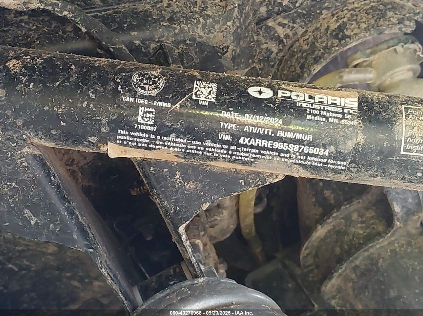 2025 Polaris Ranger Xp 1000 Premium VIN: 4XARRE995S8765034 Lot: 43270968