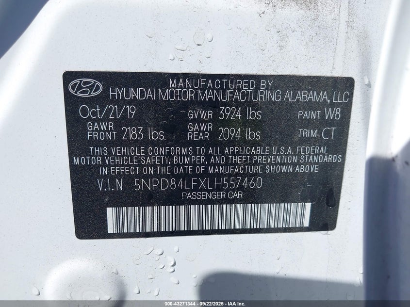5NPD84LFXLH557460 2020 HYUNDAI ELANTRA photo no. 9