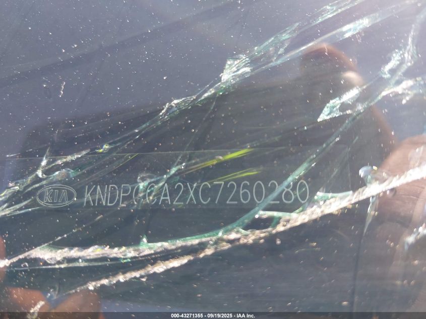 2012 Kia Sportage Ex VIN: KNDPCCA2XC7260280 Lot: 43271355