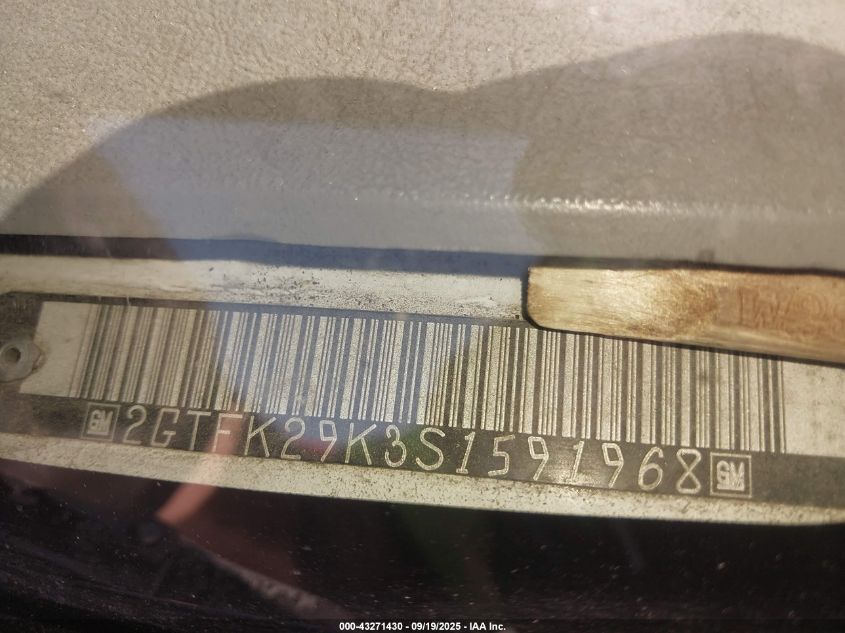 1995 GMC Sierra K2500 VIN: 2GTFK29K3S1591968 Lot: 43271430