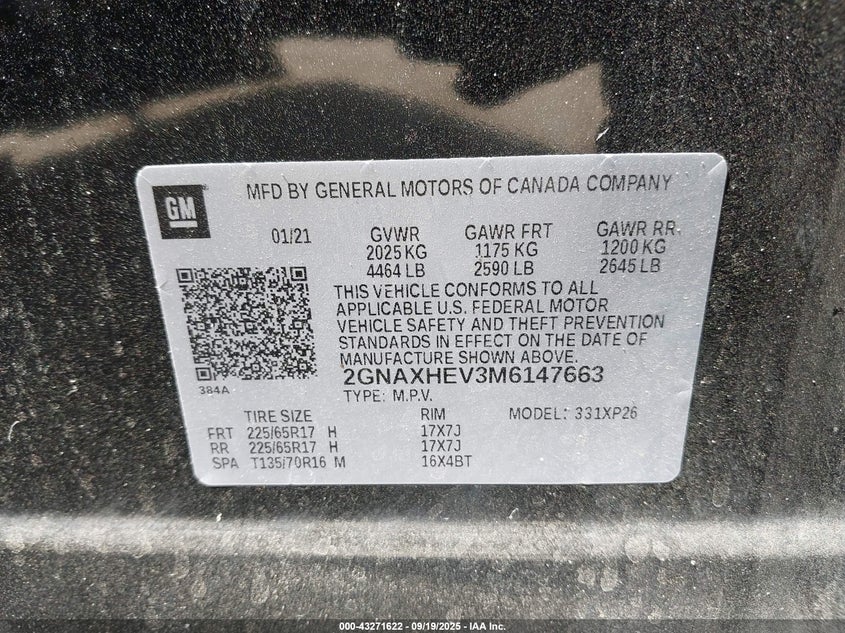 2021 CHEVROLET EQUINOX FWD LS - 2GNAXHEV3M6147663