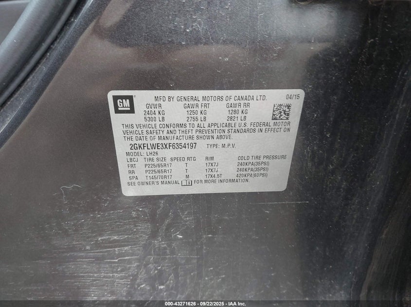 2015 GMC TERRAIN SLE-2 - 2GKFLWE3XF6354197