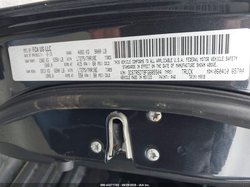 2015 RAM 2500 OUTDOORSMAN - 3C6TR5DT9FG685504