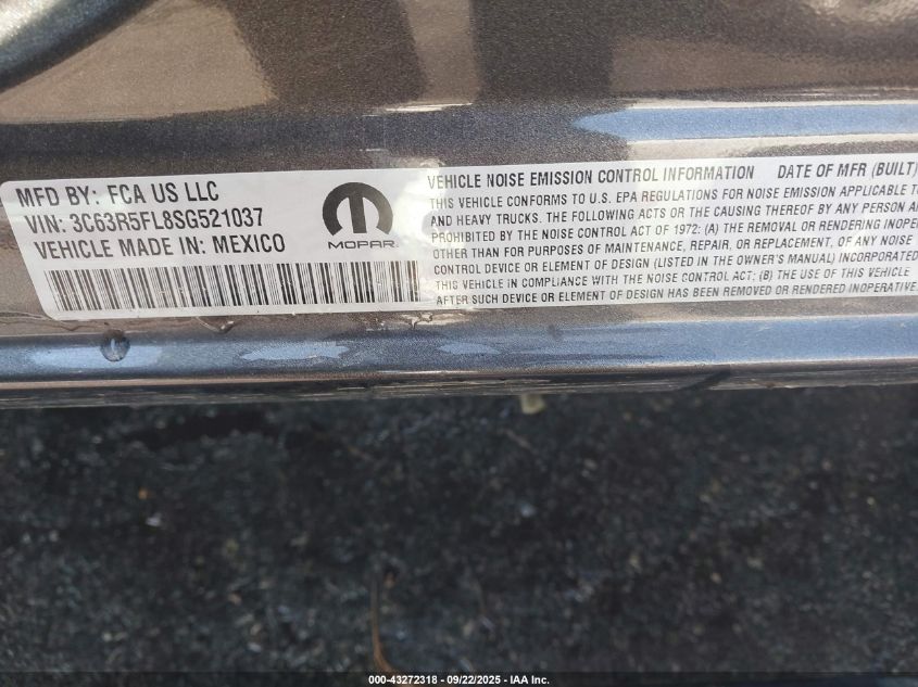 2025 Ram 2500 Laramie 4X4 6'4 Box VIN: 3C63R5FL8SG521037 Lot: 43272318