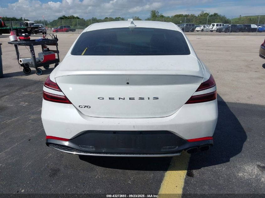 2022 Genesis G70 2.0T Rwd VIN: KMTG34TA9NU093295 Lot: 43272693