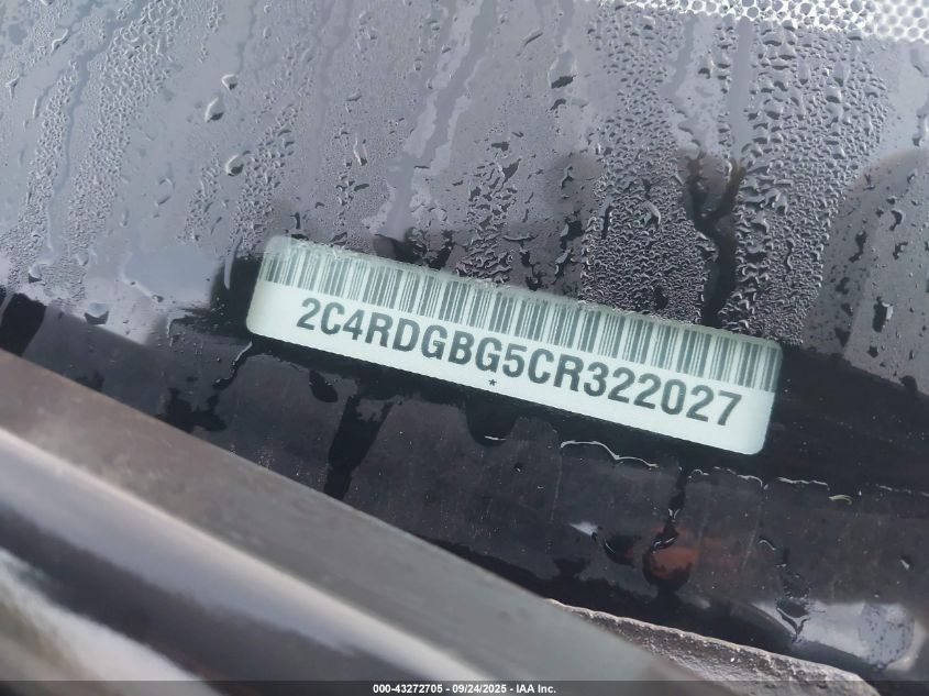 2012 Dodge Grand Caravan Se/Avp VIN: 2C4RDGBG5CR322027 Lot: 43272705