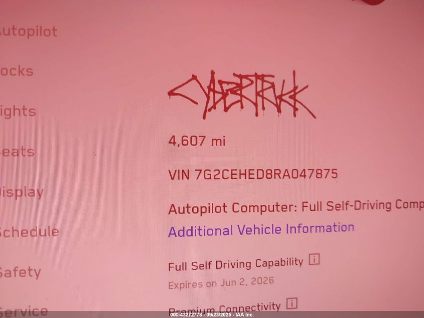 2024 Tesla Cybertruck All-Wheel Drive VIN: 7G2CEHED8RA047875 Lot: 43272778