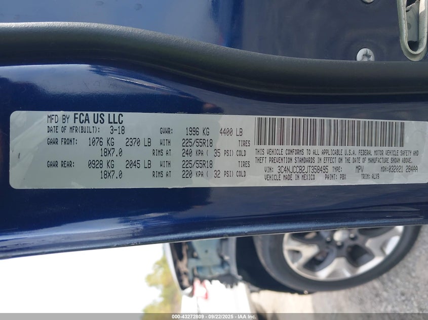 2018 JEEP COMPASS LIMITED FWD - 3C4NJCCB2JT358495