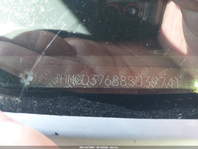 2008 Honda Fit Sport VIN: JHMGD37688S039741 Lot: 43272900