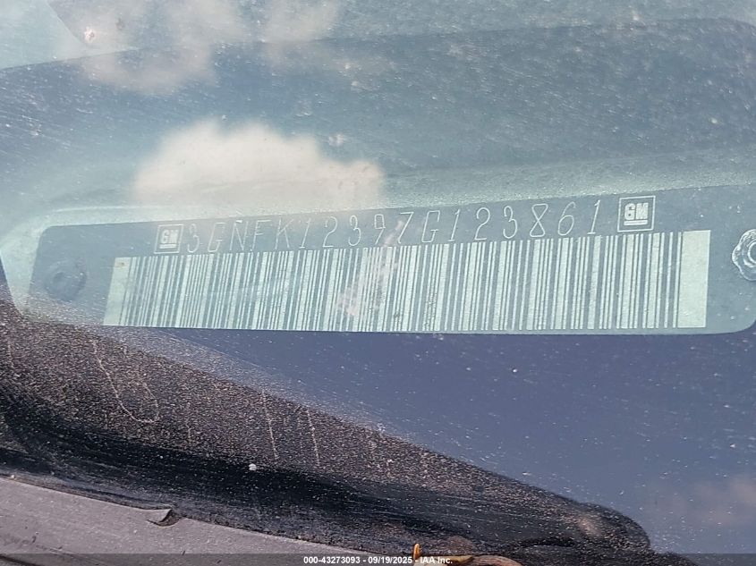 2007 Chevrolet Avalanche 1500 Lt VIN: 3GNFK12397G123861 Lot: 43273093