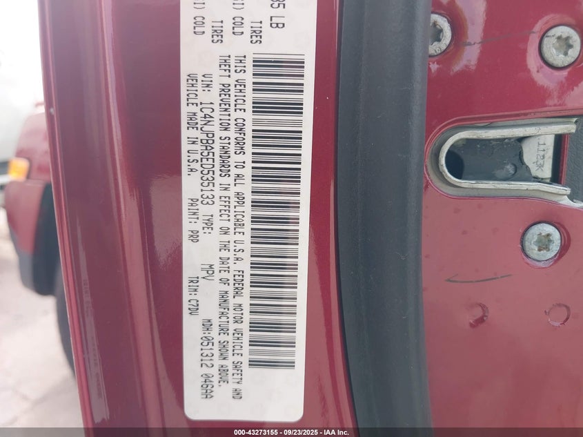 1C4NJPBA5ED535133 2014 JEEP LIBERTY (PATRIOT) photo no. 9