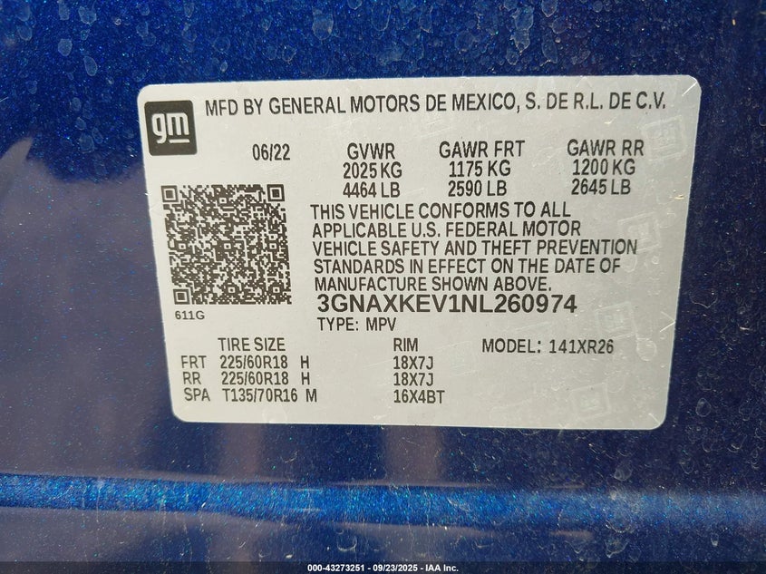 2022 CHEVROLET EQUINOX FWD LT - 3GNAXKEV1NL260974