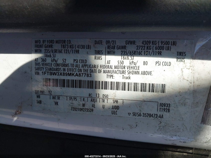 2021 FORD TRANSIT-350 CARGO VAN - 1FTBW3X89MKA87783