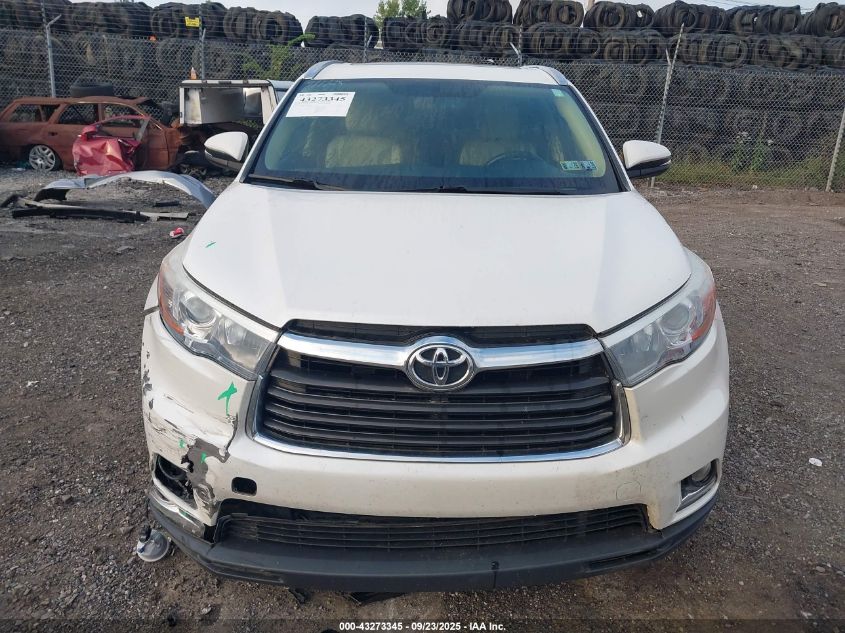 2016 Toyota Highlander Limited V6 VIN: 5TDDKRFH3GS292778 Lot: 43273345