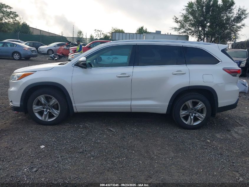 2016 Toyota Highlander Limited V6 VIN: 5TDDKRFH3GS292778 Lot: 43273345