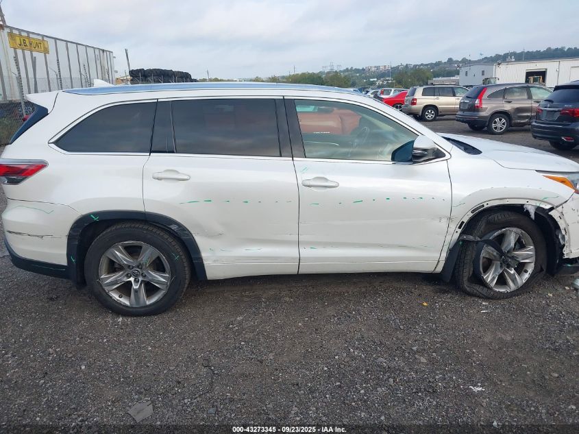 2016 Toyota Highlander Limited V6 VIN: 5TDDKRFH3GS292778 Lot: 43273345