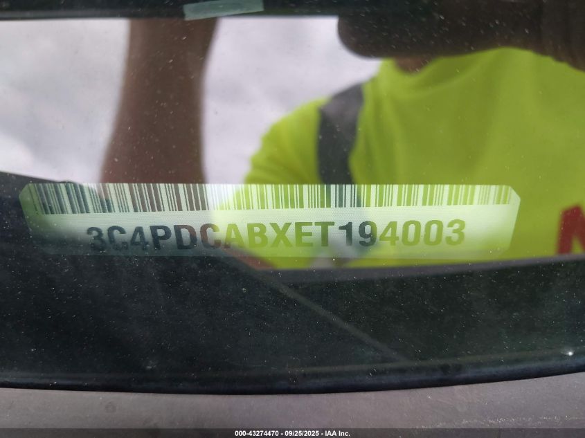 2014 Dodge Journey American Value Pkg VIN: 3C4PDCABXET194003 Lot: 43274470