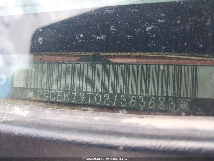 2002 Chevrolet Silverado 1500 Ls VIN: 2GCEK19T021363683 Lot: 43274483
