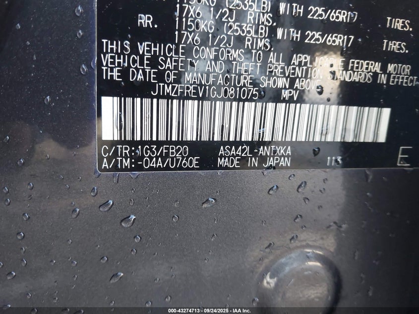 2016 TOYOTA RAV4 LE - JTMZFREV1GJ081075