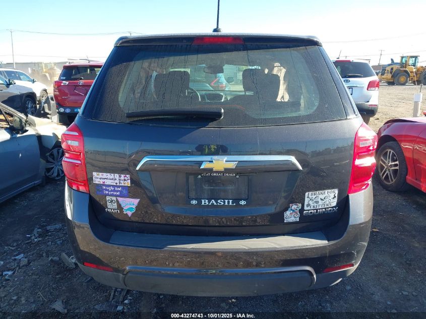 2016 Chevrolet Equinox Ls VIN: 2GNFLEEK3G6317174 Lot: 43274743