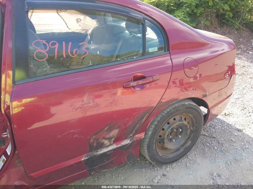 2009 Honda Civic Lx VIN: 2HGFA16599H501298 Lot: 43274809