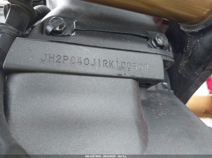 2024 Honda Cbr600 Rr VIN: JH2PC40J1RK100509 Lot: 43274883