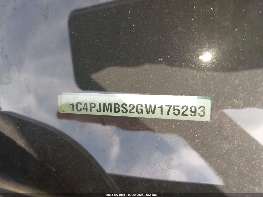 2016 Jeep Cherokee Trailhawk VIN: 1C4PJMBS2GW175293 Lot: 43274994