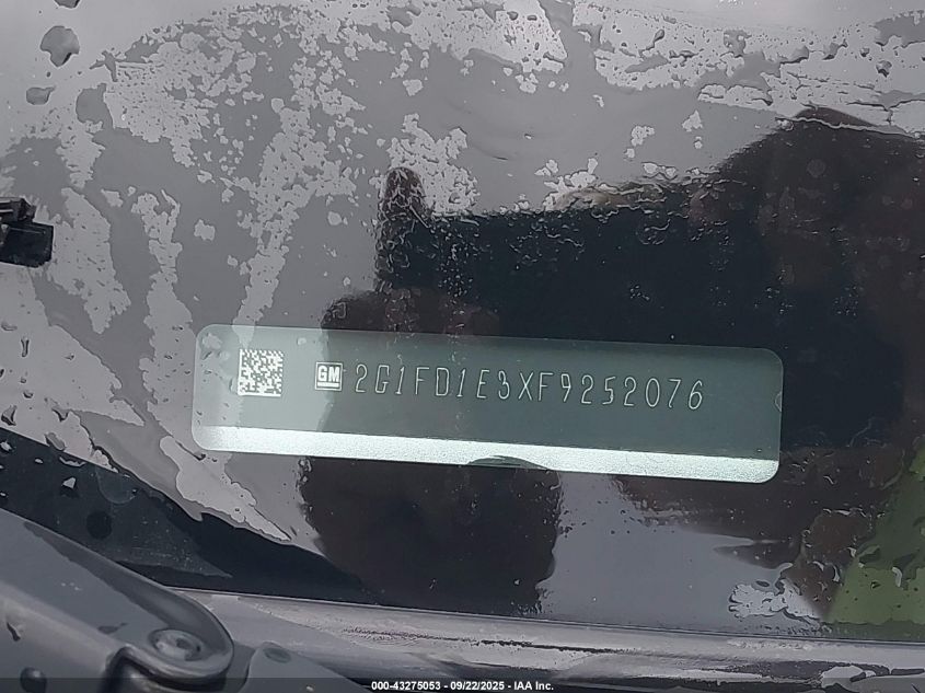 2015 Chevrolet Camaro 1Lt VIN: 2G1FD1E3XF9252076 Lot: 43275053