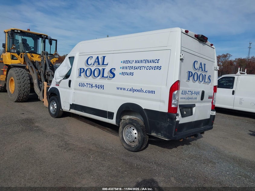 Vin: 3c6ervbg6me505290, lot: 43770020, ram promaster 1500 high roof 136 wb 20213