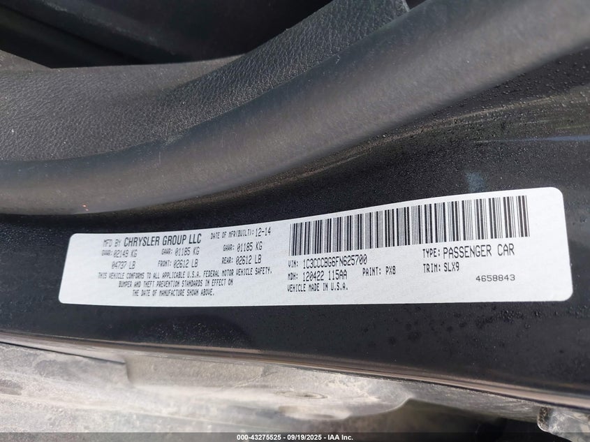 2015 CHRYSLER 200 S - 1C3CCCBG6FN625700