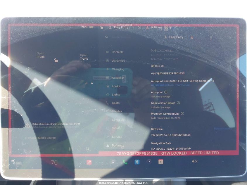 2023 Tesla Model Y Awd/Long Range Dual Motor All-Wheel Drive VIN: 7SAYGDEE2PF851838 Lot: 43275548