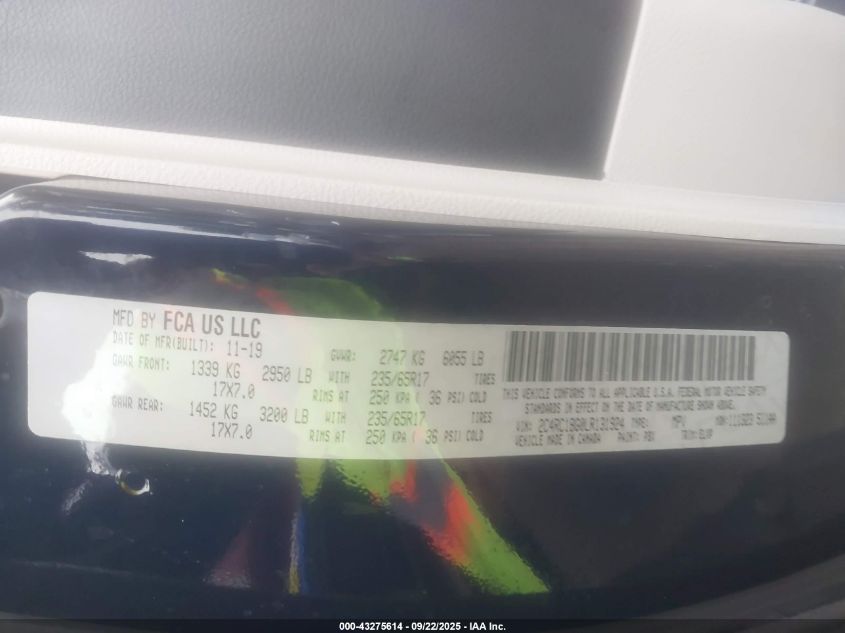 2020 Chrysler Pacifica Touring L VIN: 2C4RC1BG0LR131924 Lot: 43275614