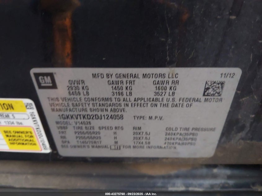 2013 GMC ACADIA DENALI - 1GKKVTKD2DJ124058