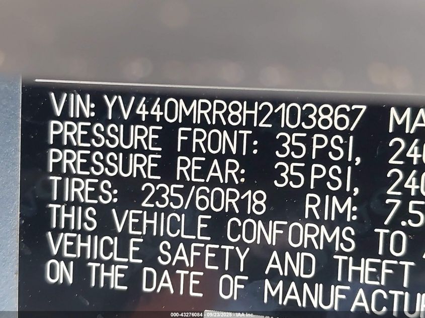 2017 Volvo Xc60 T5/Dynamic VIN: YV440MRR8H2103867 Lot: 43276084